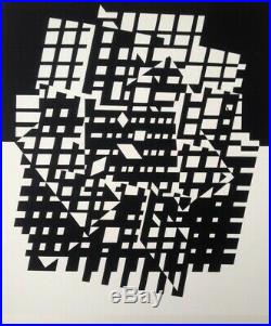 Victor Vasarely (1906-1997) Ancienne Lithographie Cynetique Denise Rene (3)