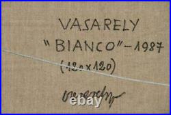 Victor Vasarely, Bianco, Acrylique sur Toile, Signée, Daté Et Titré En Marqueur