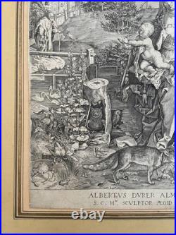 Vierge à l'enfant dans un paysage, gravure d'après Sadeler et Dürer, XVIIe