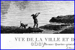 Ville et château de Nice Gravure monumentale