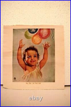 Vintage En The Air Bébé Avec Ballons Par Raghuvir Mulgaonkar Lithographie Print