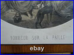 Vintage Litho Gravé Regnier Bettanier Anthony Morlon Paris Bonheur Paille XL