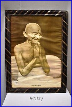 Vintage Mahatma Gandhi Fondateur De Gratuit Inde Chromolithography Imprimé