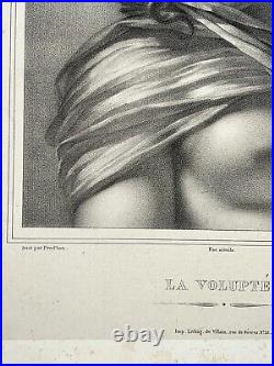 Volupte LITHOGRAPHIE Prud'hon AUBRY LECOMPTE Erotique CURIOSA Prud hon 1827