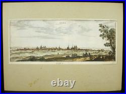 Vue de Dijon fortifié au XVIIe siècle ou avant gravure originale 29 cm
