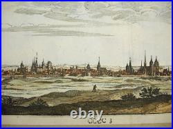 Vue de Dijon fortifié au XVIIe siècle ou avant gravure originale 29 cm