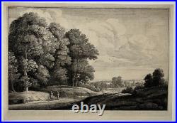 WENCESLAS HOLLAR Deux Hommes route Foret GRAVURE Estampe XVII°