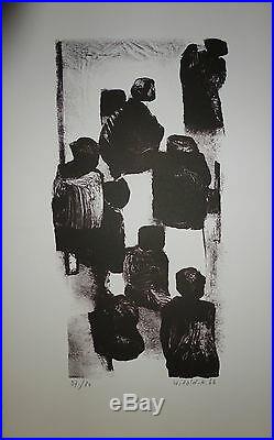 WITOLD K Lithographie signée et numérotée 1966 art abstrait abstraction Pologne