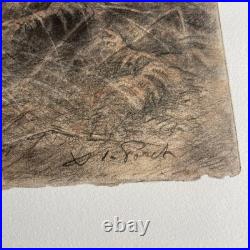 XAVIER DE PORET Lithographie Originale Cerf Biche Faon Provenance Lucien CLERGUE