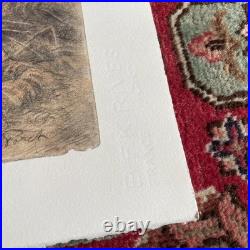 XAVIER DE PORET Lithographie Originale Cerf Biche Faon Provenance Lucien CLERGUE