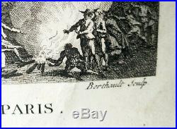 XVIII ème NOTRE DAME DE PARIS Superbe Gravure Affaire d'Etat 40x30 1790/1798