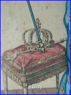 XVIIIe Louis XVI gravure ancienne roi royauté royaliste monarchie fleur de lys