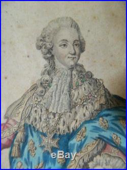 XVIIIe Louis XVI gravure ancienne roi royauté royaliste monarchie fleur de lys