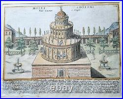 XVII è- Italie Superbe Gravure Temple d'Adrien par Lauro Giacomo Editée 1618
