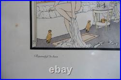 Xavier Sager (1870-1930) lithographie originale Art déco Préparatifs de bain