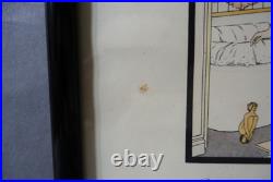Xavier Sager (1870-1930) lithographie originale Art déco Préparatifs de bain