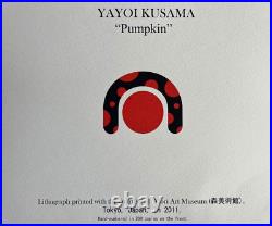 Yayoi Kusama Citrouille Lithographie Mori Museum COA Original Numéroté à