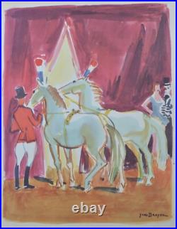 Yves BRAYER Les chevaux du cirque Pinder, LITHOGRAPHIE signée, 1961