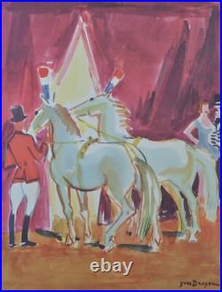 Yves BRAYER Les chevaux du cirque Pinder, LITHOGRAPHIE signée, 1961