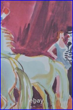 Yves BRAYER Les chevaux du cirque Pinder, LITHOGRAPHIE signée, 1961