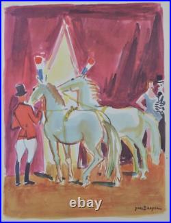 Yves BRAYER Les chevaux du cirque Pinder, LITHOGRAPHIE signée, 1961