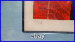 Yves Ganne. Lithographie originale signée et numérotée, la femme au bouquet