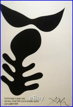 (coll. Maurice Genis) Affiche Lithographie Jean Arp Chez Denise Rene 1974
